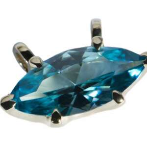 Blue Zircon Gold Pendant